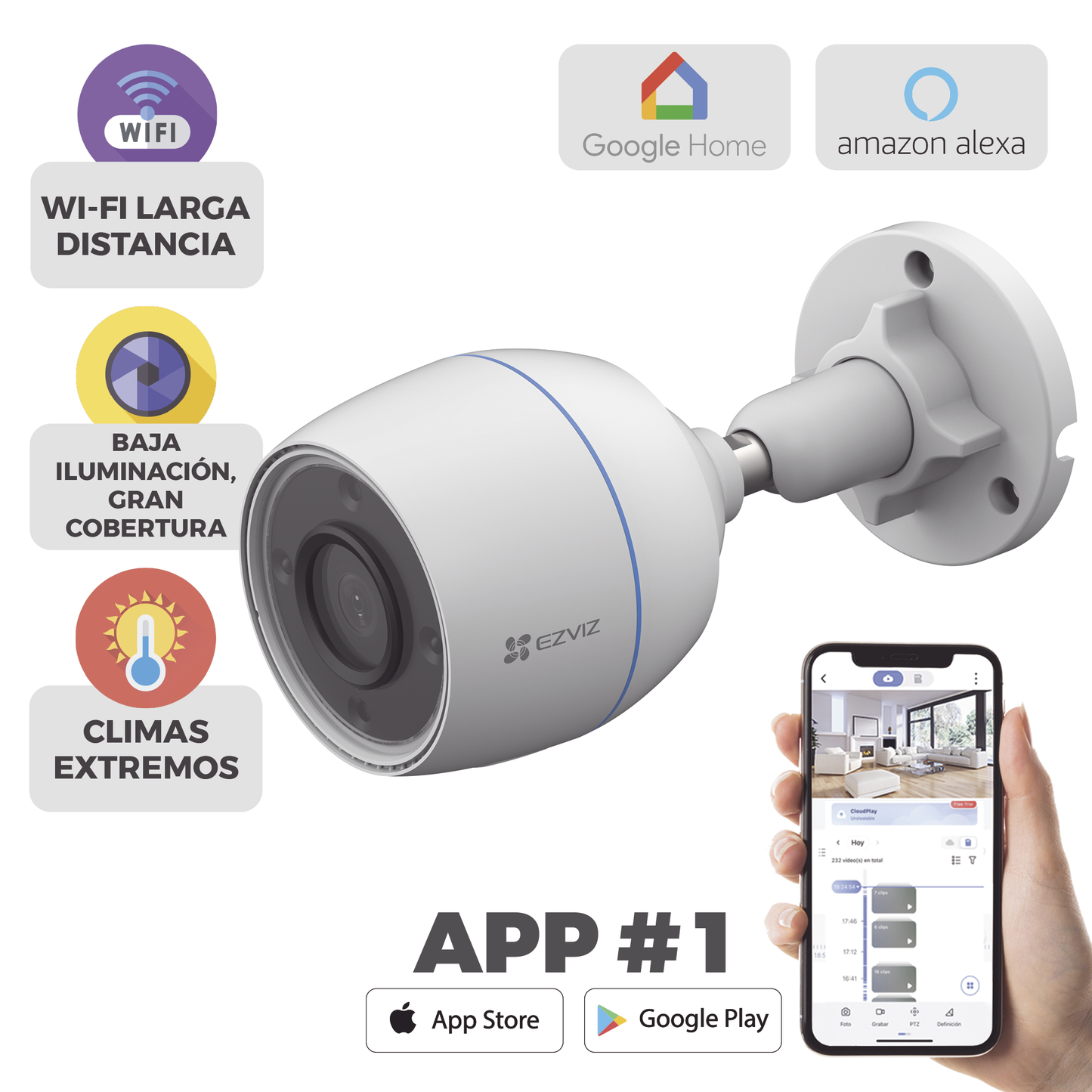 Bala Wi-Fi / 2 Megapixel / Detección humana / Micrófono Integrado / Micro SD / Excelente Vision Nocturna / Exterior