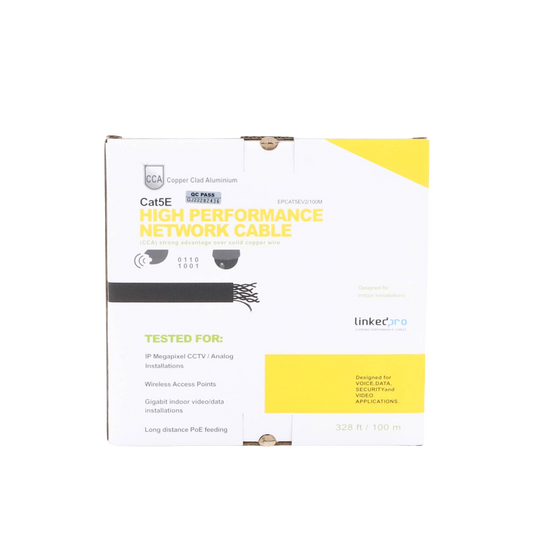 Bobina de Cable Cat5e CCA 100 m LinkedPro Interior Gris | Redes y CCTV