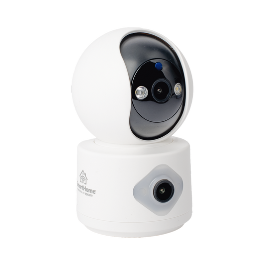 Cámara IP Doble Lente 3MP Wi-Fi SmartHome by EPCOM SCAM3DB | Autoseguimiento | Audio 2 Vías | Almacenamiento hasta 128GB