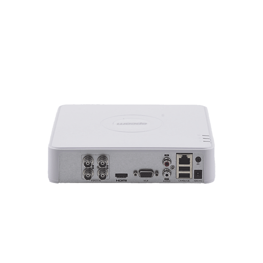 Audio Bidireccional DVR 4 Canales TurboHD + 1 Canal IP / 2 Megapíxel (1080p) Lite / AcuSense Lite (Evita Falsas Alarmas) / 1 Bahía de Disco Duro / H.265+ / Salida de Video Full HD