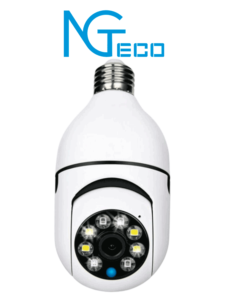 Foco con Cámara IP WiFi 2 MP NGTECO NGSH01C2IN (Foco-Cam, Exterior, Visión Nocturna)