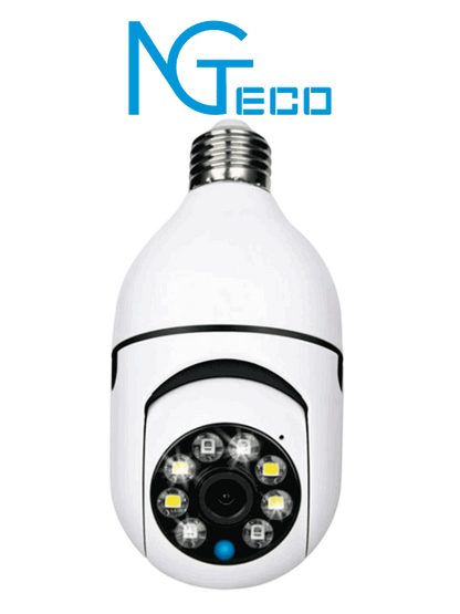 Foco con Cámara IP WiFi 2 MP NGTECO NGSH01C2IN (Foco-Cam, Exterior, Visión Nocturna)