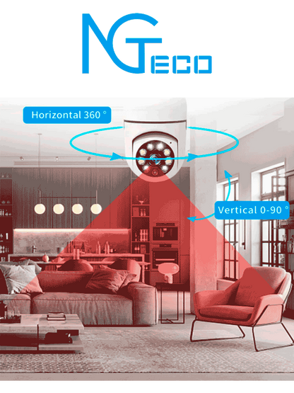 Foco con Cámara IP WiFi 2 MP NGTECO NGSH01C2IN (Foco-Cam, Exterior, Visión Nocturna)