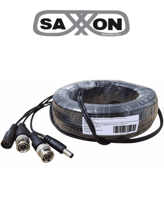 Cable Siamés Armado 20 Metros para Video y Energía SAXXON WB0120C