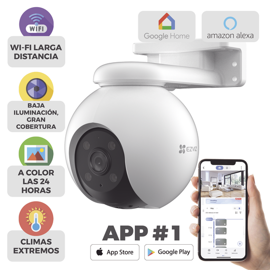 Cámara PT Wi-Fi 3K Panorámica 360° EZVIZ CS-H8-3K | Detección Inteligente Humanos y Vehículos