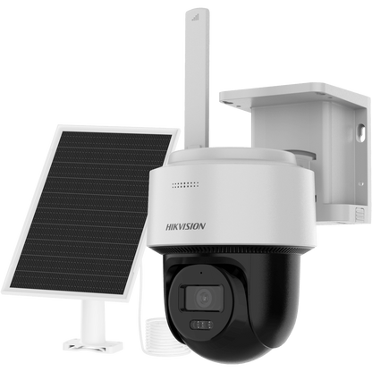 Kit Solar Cámara IP PT 4MP 4G Hikvision AOV | Panel Solar, Batería y Audio Bidireccional