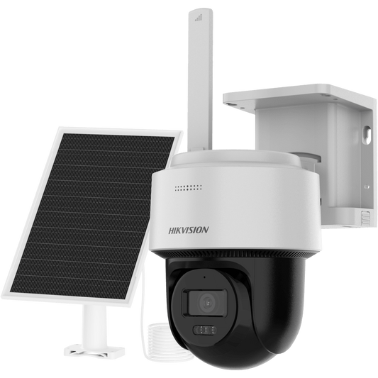 Kit Solar Cámara IP PT 4MP 4G Hikvision AOV | Panel Solar, Batería y Audio Bidireccional