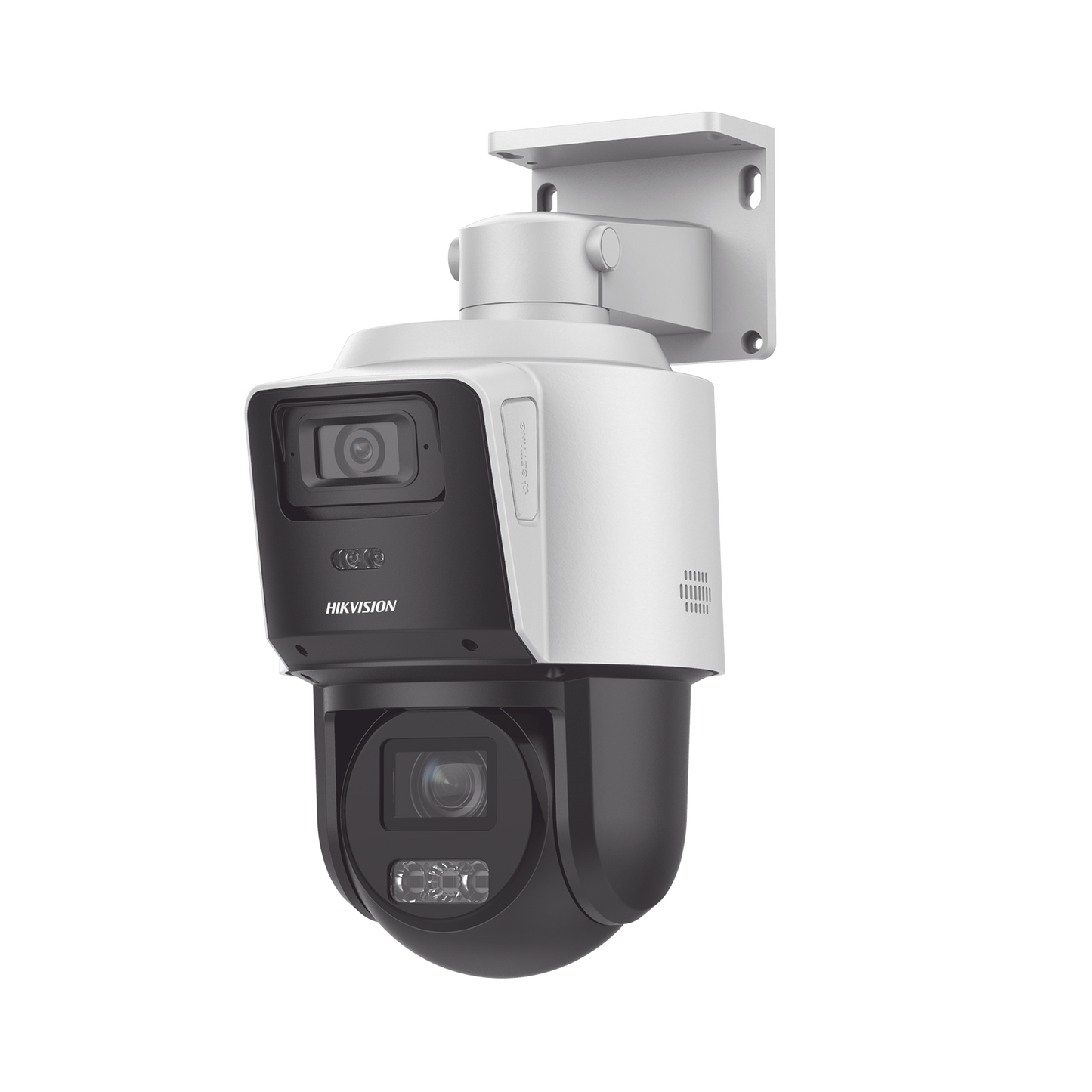 Cámara PTZ IP TandemVu 4MP Hikvision | Panorámica + PTZ, Zoom 4X y Dual Light