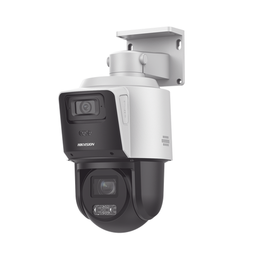 Cámara PTZ IP TandemVu 4MP Hikvision | Panorámica + PTZ, Zoom 4X y Dual Light