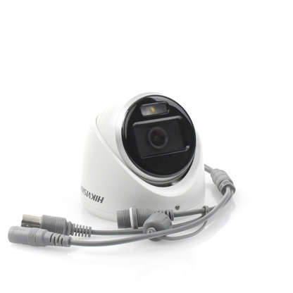 Cámara Turret TurboHD 5MP ColorVu con Micrófono Integrado Exterior Hikvision DS-2CE70KF0T-MFS