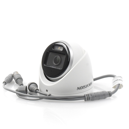 Cámara Turret TurboHD 5MP ColorVu con Micrófono Integrado Exterior Hikvision DS-2CE70KF0T-MFS