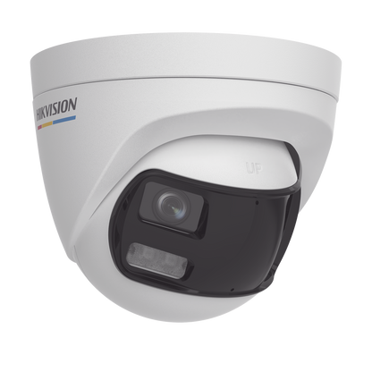 Cámara Turret Hikvision 3K 5MP 180° ColorVu Dual Light IP67 DS-2CE72KF3TP-DLS