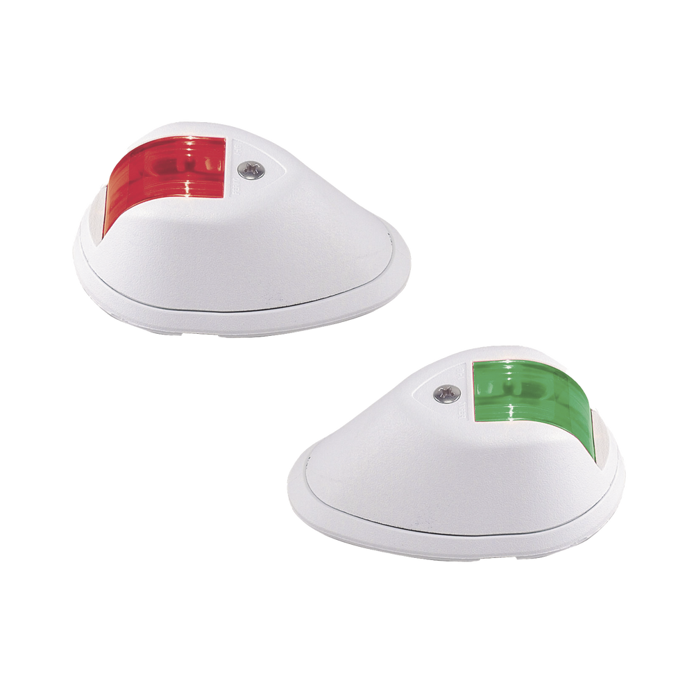 Set de Luces de Navegación Verticales Rojo / Verde con Carcasa en Color Blanco para Embarcaciones a Motor de Menos de 20 Metros