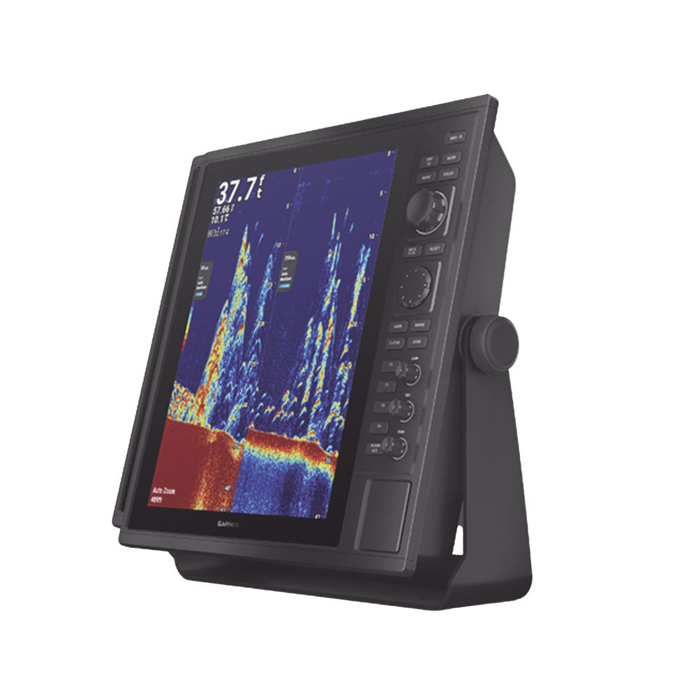 Pantalla Náutica GPSMAP 15" / Resolución XGA 1024x768 / Dual-Frequency Sonar 50/200 kHz / CHIRP Sonar Built-in / ClearVü y SideVü / Compatible con NMEA 2000 y 0183 / 2 Ranuras SD / IP26/IP27