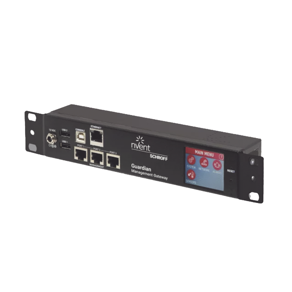 Gateway de Monitoreo Ambiental para Centro de Datos / 1U Compacto / 3 Puertos de Sensores / Pantalla LCD Táctil / SNMP, BACnet, Modbus/TCP