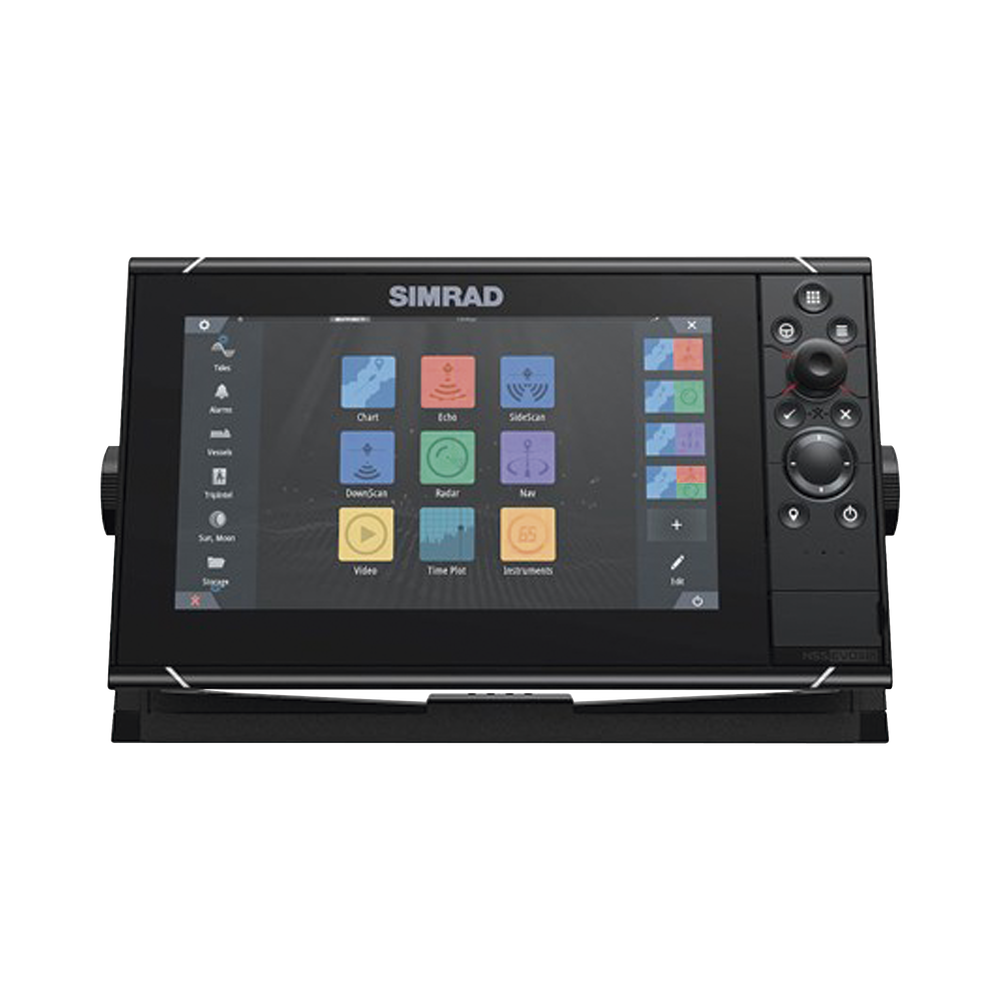 Pantalla Náutica 9 Pulgadas SolarMAX IPS / Procesador iMX 8 / Ecosonda Integrada 1kW CHIRP / GPS Incorporado / Conectividad Inalámbrica / Compatibilidad con Accesorios Simrad / Montaje Flush o Bracket / Incluye Mapa Mundial