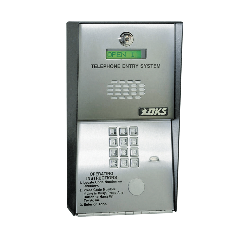 Audioportero Telefónico DKS Para 600 números Telefónicos / Control Para 2 Puertas / Gabinete Para Sobreponer/ Marcación a 16 Digitos / Linea Análoga o Digital