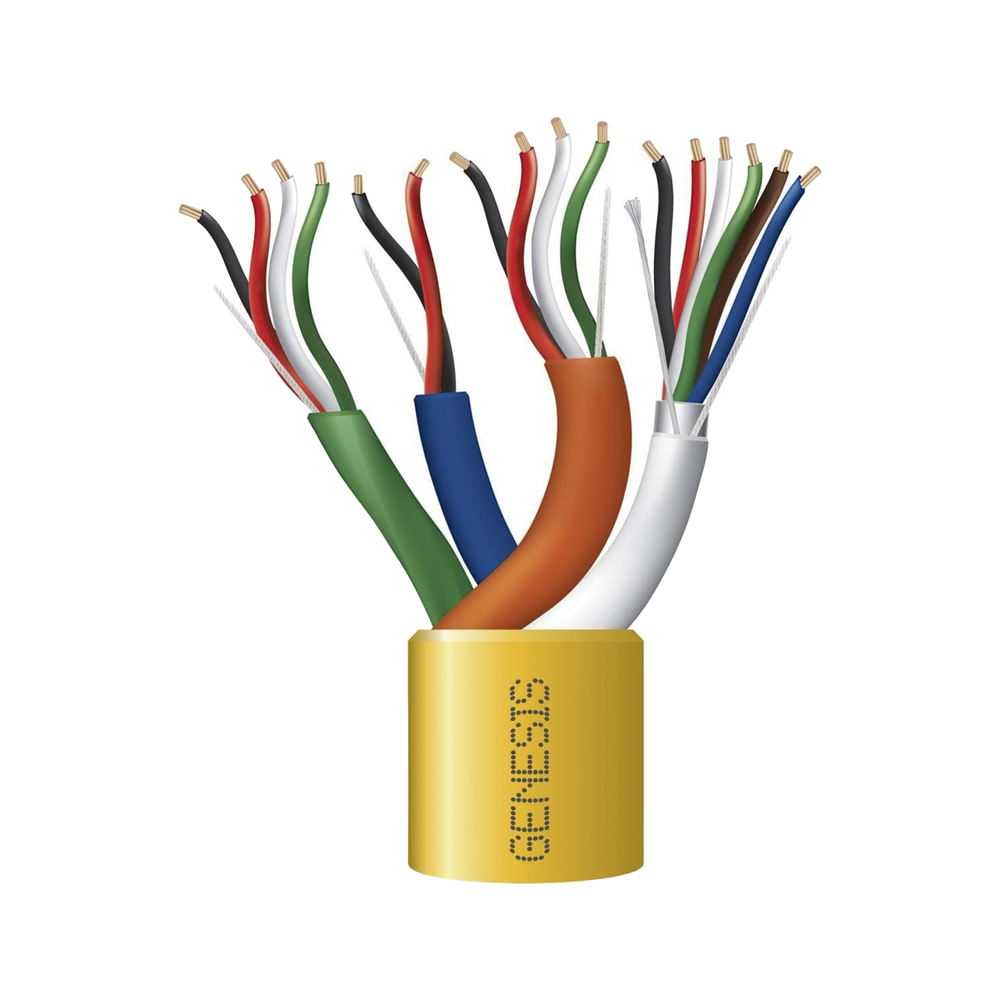 Carrete de Cable de 305 Metros (1000 Pies) / Color Amarillo / Compuesto por 6 x 22 AWG blindado, 4 x 18 AWG, 4 x 22 AWG, y 2 x 22 AWG / Para Aplicaciones en Control de Acceso