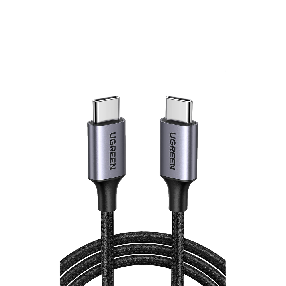Cable USB-C a USB-C | 2 Metros (6.56 Pies) | Transferencia de Datos de 480 Mbps | Carga Rápida de Hasta 60W | QC 4.0/3.0/2.0 | PD3.0 | FPC | AFC | Protección Integrada | Caja de Aluminio | Nylon Trenzado | Color Negro