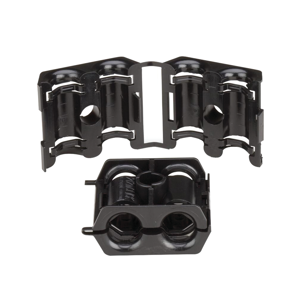 Sujetador Doble de Plástico para Cable con Diámetro de 6 a 8 mm (0.24 a 0.31 Pulgadas). Paquete de 10 Piezas