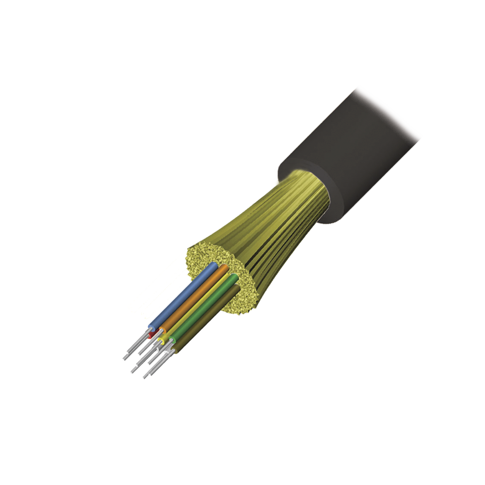 Cable de Fibra Óptica de 6 Hilos, Interior/Exterior, Tight Buffer, No Conductiva (Dieléctrica), Riser, Multimodo OM3 50/125 Optimizada, 1 Metro (3.28 Pies)