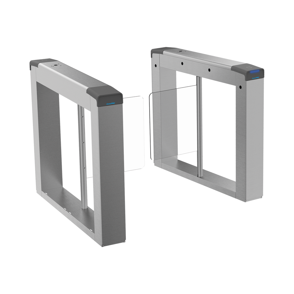 Torniquete Swing para EXTERIOR / Compatible con Reconocimiento Facial / Carril de 90 cms / Acero Inoxidable SUS304 / Motor Brushless / Capacidad 20-60 Personas por Minuto / 3,000,000 MCBF  / Perforaciones listas para montaje DS-KAB6ZU1 No Incluido