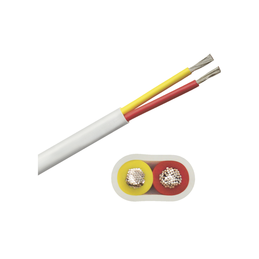 Rollo de cable plano grado marino calibre 12, de 2 conductores (rojo y amarillo) de 100 pies (30.48 m).