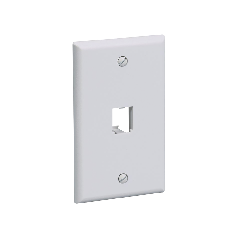 Placa de Pared Vertical Clásica, Salida Para 1 Puerto Mini-Com, Color Blanco