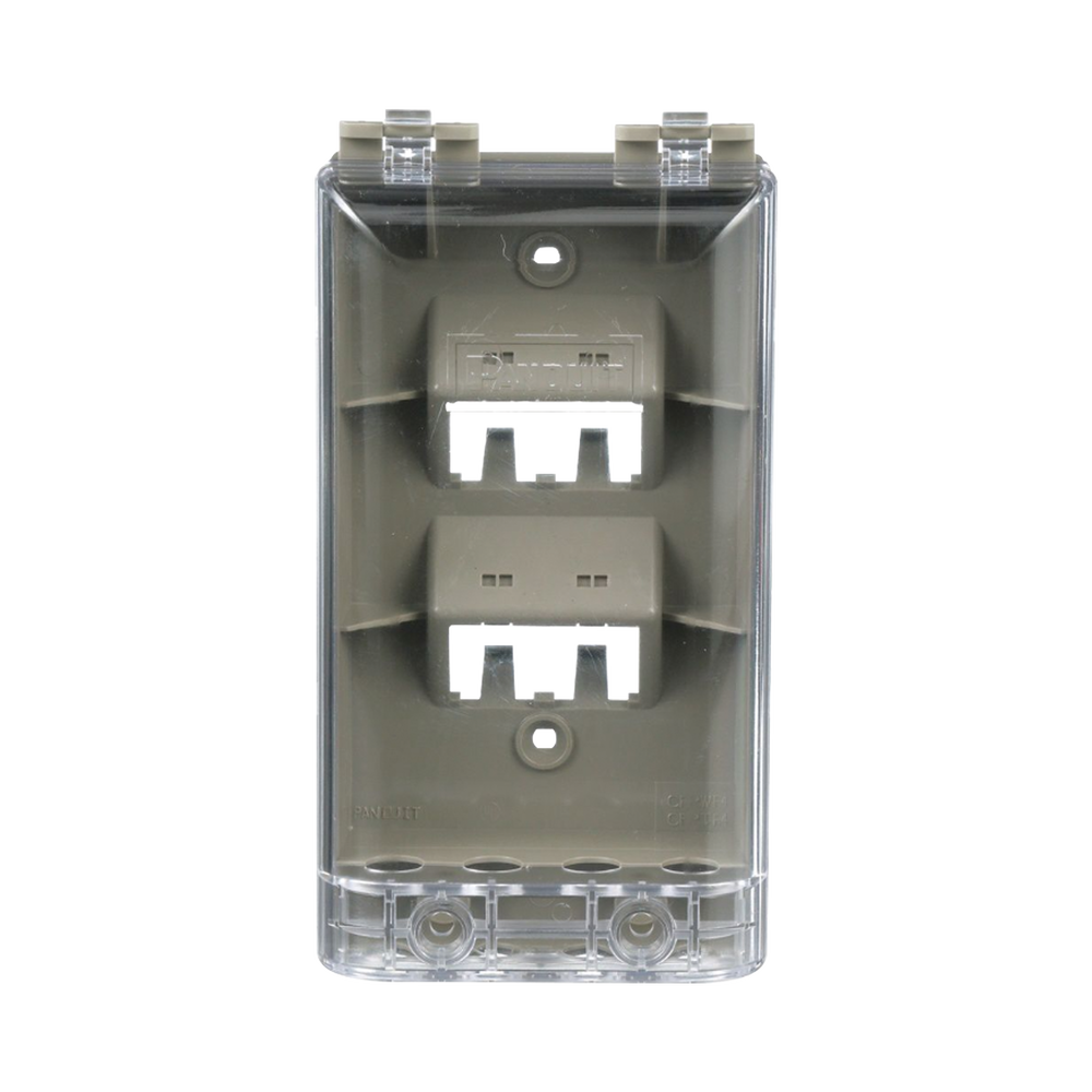 Placa de Pared Vertical, Resistente al Agua con Protección IP56, Acepta 4 Módulos Mini-Com, Color Gris