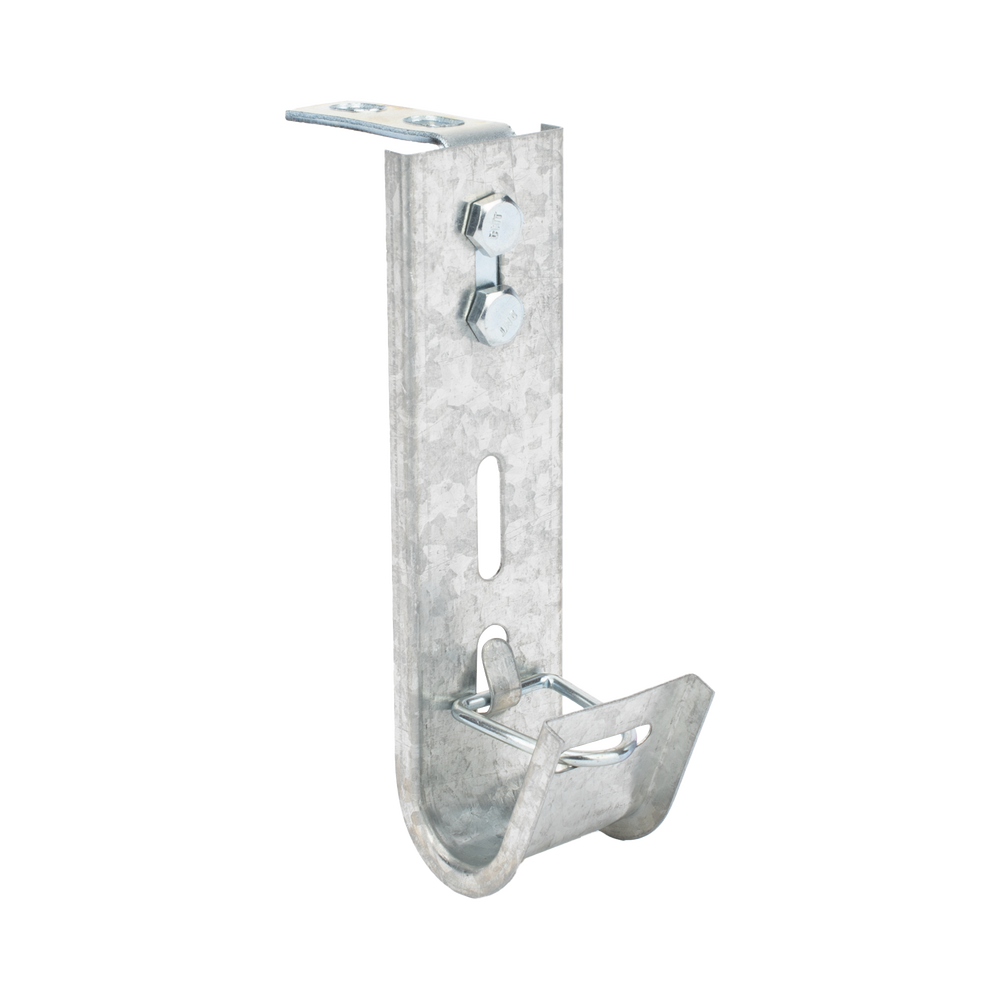 Soporte (Gancho) tipo J-Hook, hasta 7 cables Cat6, ideal para soportar cableado en los espacios de manipulación al aire, Para instalación en interior