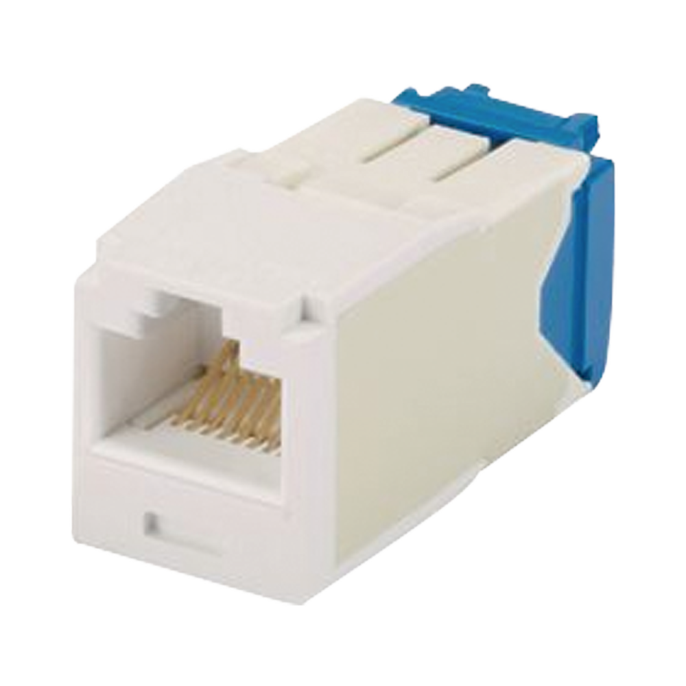 Conector Jack RJ45 Estilo TG, Mini-Com, Categoría 6A, de 8 Posiciones y 8 Cables, Color Marfil