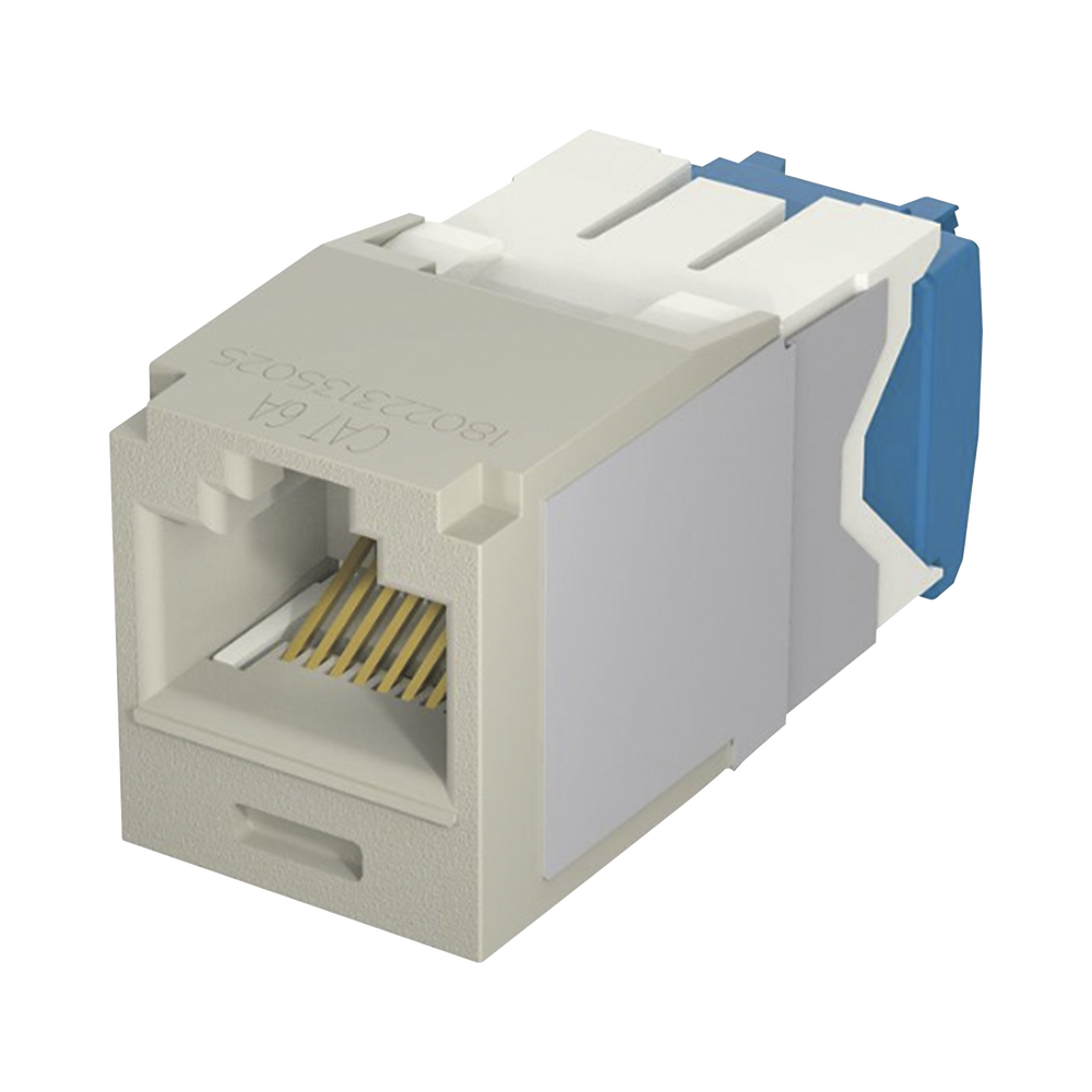 Conector Jack RJ45 Estilo TG, Mini-Com, Categoría 6A, de 8 Posiciones y 8 Cables, Color Gris