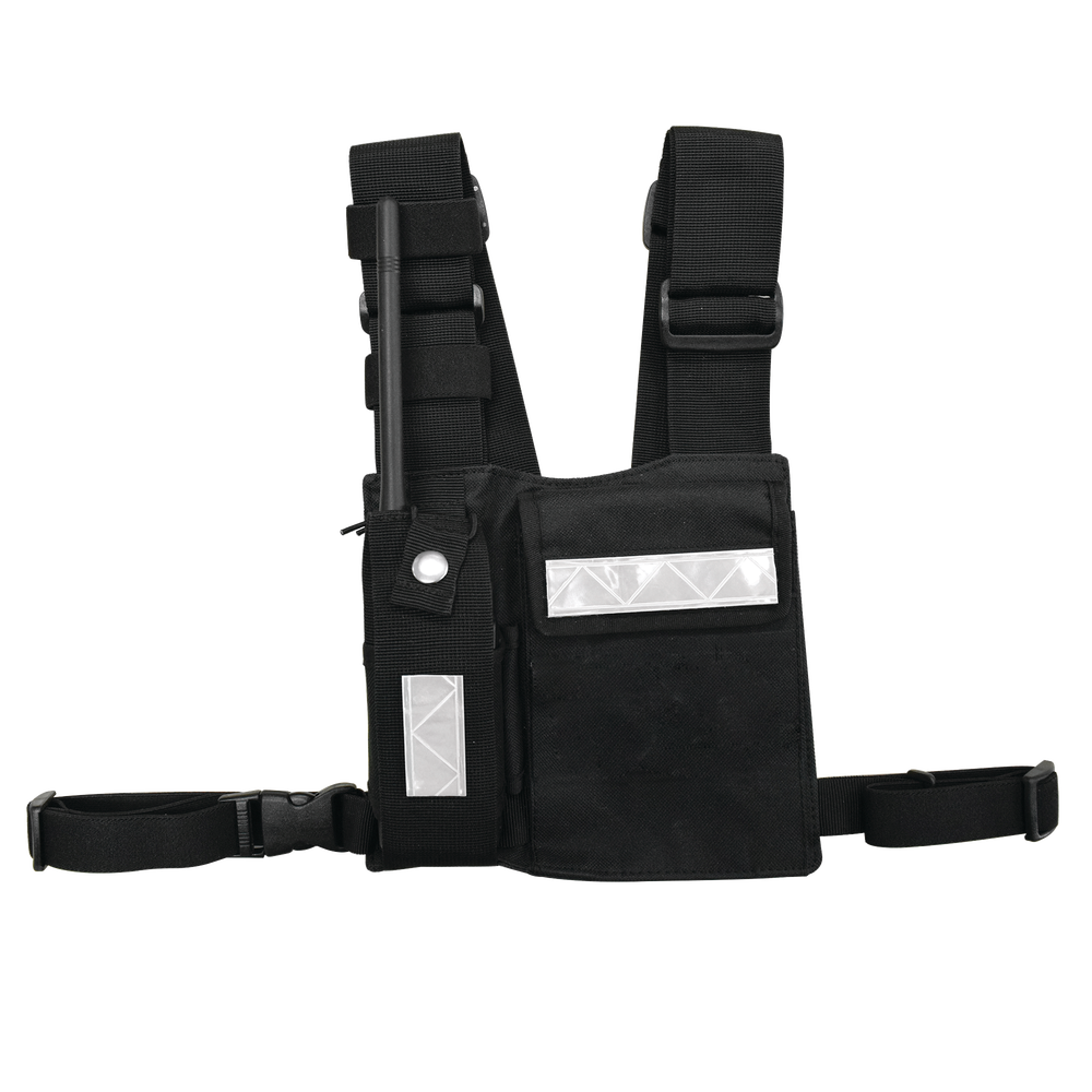 Pechera Universal Sin Logo con Soporte para Radio y Bolígrafo más Bolsa con Cinta Adherente para su Seguridad.