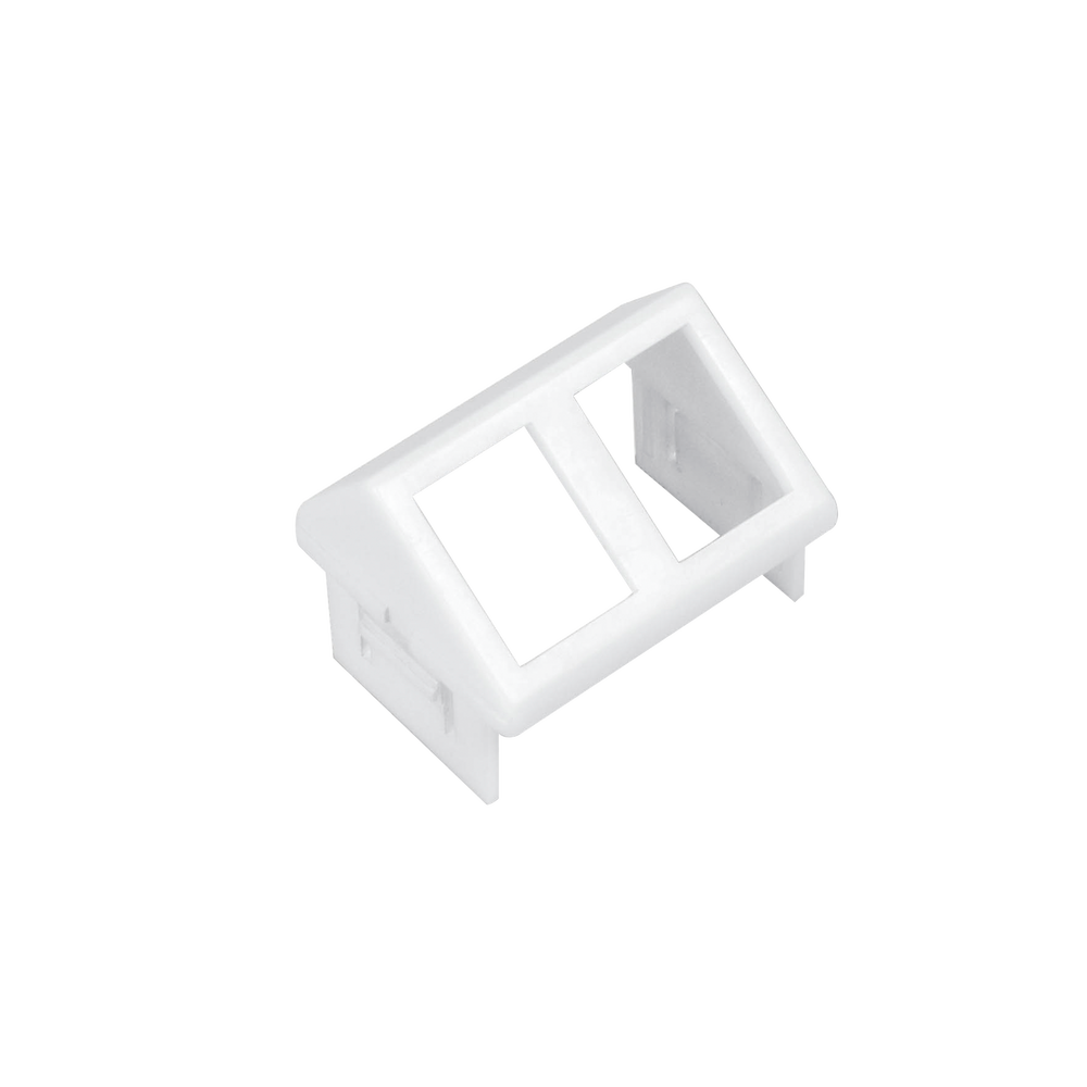 Adaptador para Placa de Pared CT, de Dos Salidas, Angulado, Color Blanco