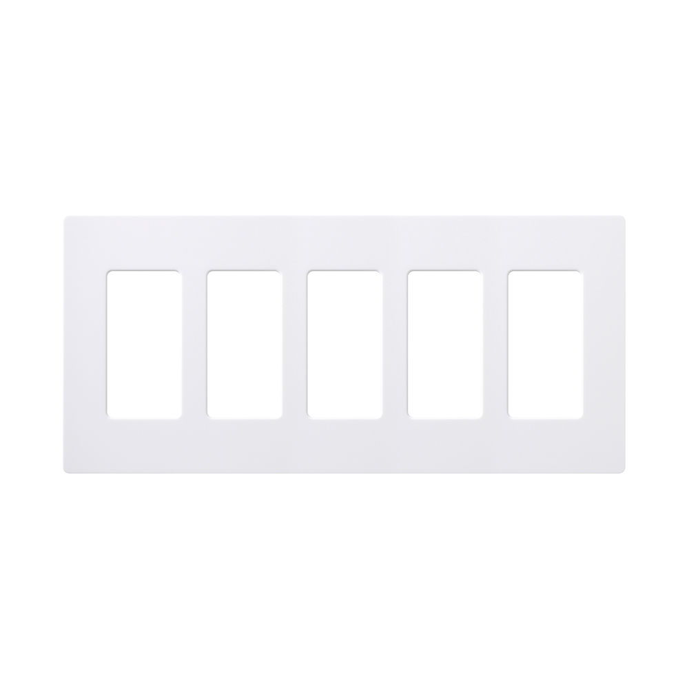 Placa de pared 5 espacios, para atenuador (dimmer), switch ó control remoto PICO inalámbrico