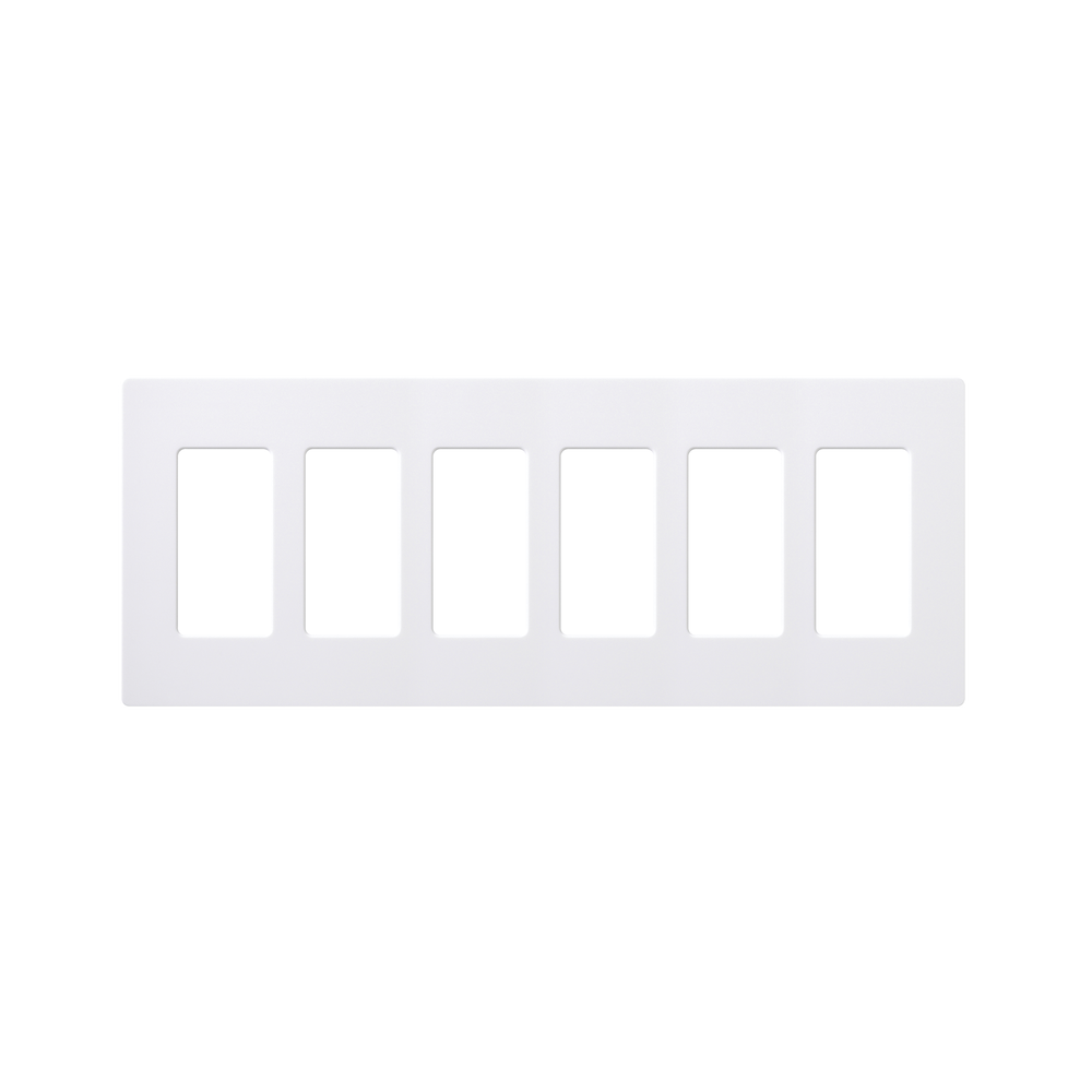 Placa de pared 6 espacios, para atenuador (dimmer), switch ó control remoto PICO inalámbrico