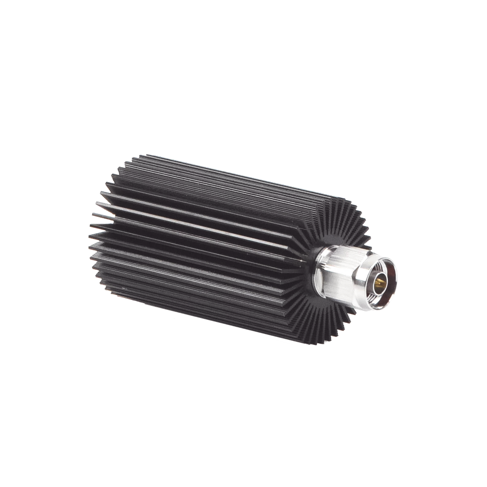 Carga Terminal de 50 Ohm, 0-960 MHz, Perdida por Retorno de 25 dB, 30 Watt, Conector N Macho para Circuladores dB Spectra.