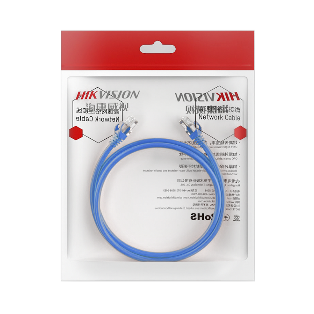 Cable de Parcheo (Patch Cord) / UTP / Cat. 6 (24 AWG) / 1 Metro (3.28 Pies) / Color Azul / Ideal para PoE+ / Interior