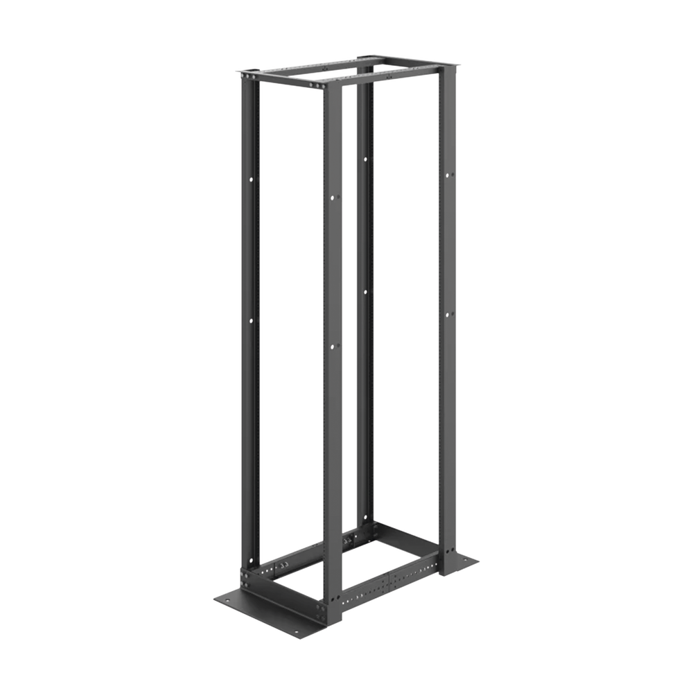 Rack Abierto de 4 Postes Estándar de 19 in / 45U / 2.13 m (7 ft) de Altura / Profundidad Ajustable 450-1050 mm (17.7-41.3 in) / Aluminio 6063-T6 / Rieles Roscados 12-24 / Negro RAL 9005