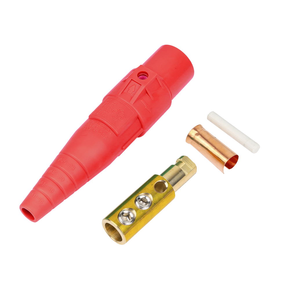 Conector Camlock Macho / 400 Amperes / 600V AC / Sección Cable 50-95 mm² / Compresión por Abrazadera / Plástico Ingeniería / Varios Colores
