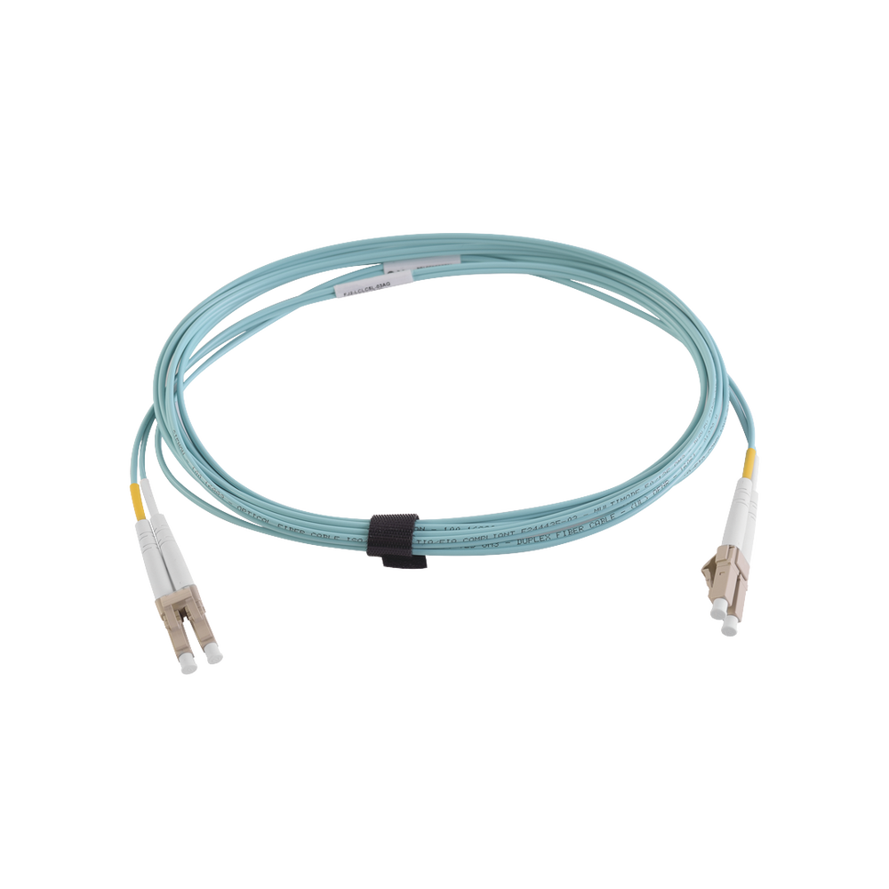 Jumper de Fibra Óptica Multimodo 50/125 XGLO OM3, LC-LC Duplex, OFNR, Color Aqua, 5 Metros (16.40 Pies)