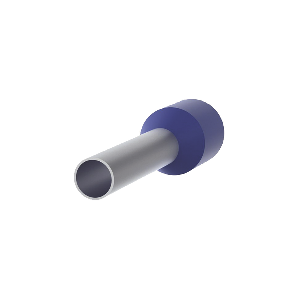 Ferrule Aislado PAN-TERM para Cable 14 AWG, Largo 12mm, DIN Color Azul. Paquete 500 Piezas