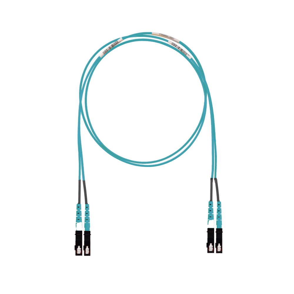Jumper de Fibra Optica Multimodo 50/125 OM3, SC-SC Duplex, LSZH (Cero Halógenos), Color Aqua, 8 Metros (26.25 Pies)