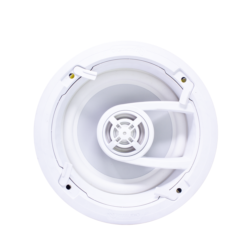 Ghost series, altavoz de 3 vías de plafón 9in, diseño trugrip sin herramientas, woofer de polipropileno blanco, 150w 8ohms
