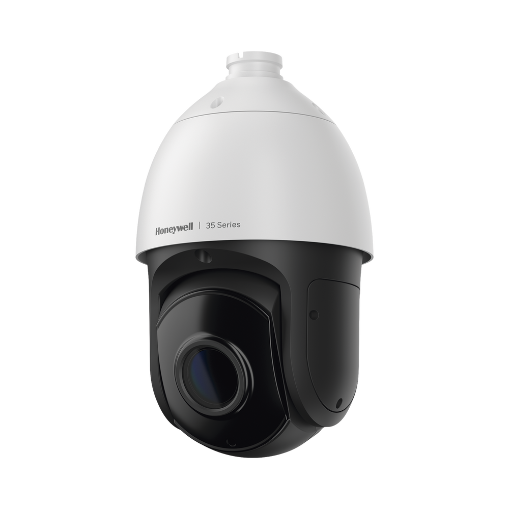 PTZ IP 5 Megapixel / 30X Zoom / 150 mts IR / Ultra Baja Iluminación / H.265 / IA (Filtro de Humanos y Vehiculos) / Merodeo / PoE+ / Exterior IP67 / IK10 / ONVIF / NDAA / Serie 35 / 256 GB microSD / Audio I/O / Alarma I/O / Honeywell Security