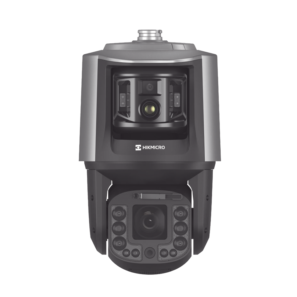 [TandemVu] PTZ IP Bi-Espectral / Térmica (384 X 288 / 25 mm) + Óptica PTZ (4 MP / 40X Zoom) + Óptica Fija (4 MP / 12.4 mm) / Alerta Visual y Audible / Protección Perimetral / 36 VCD / 24 VCA / PoE++ / IP67