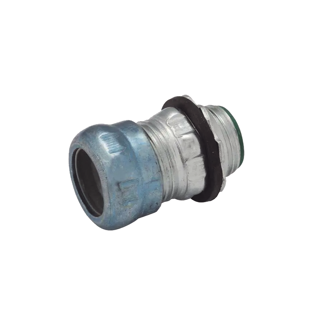 Conector de Compresión Impermeable Aislado de Acero Galvanizado para Pared Delgada de 1 1/2" .