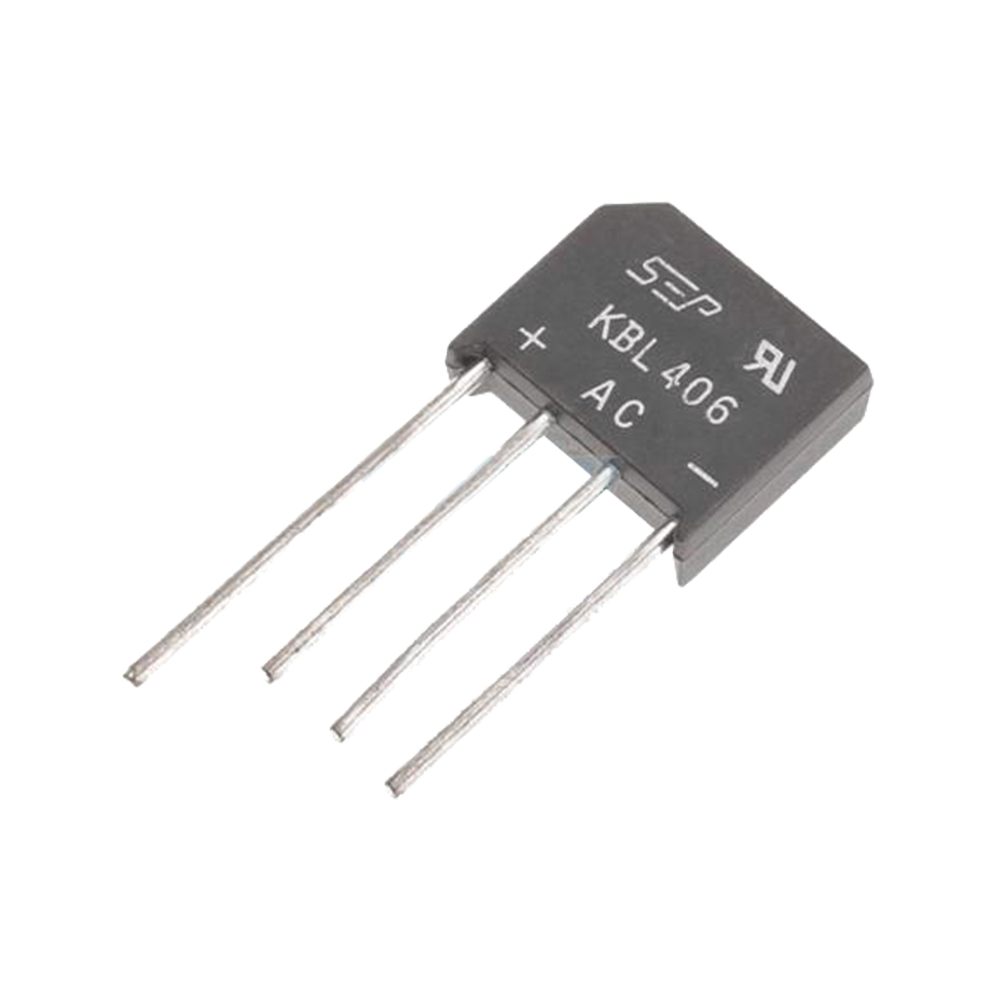 Puente Rectificador de Silicio, 4 Amp. 600 Volt, Fase Sencilla, Encapsulado KBL.