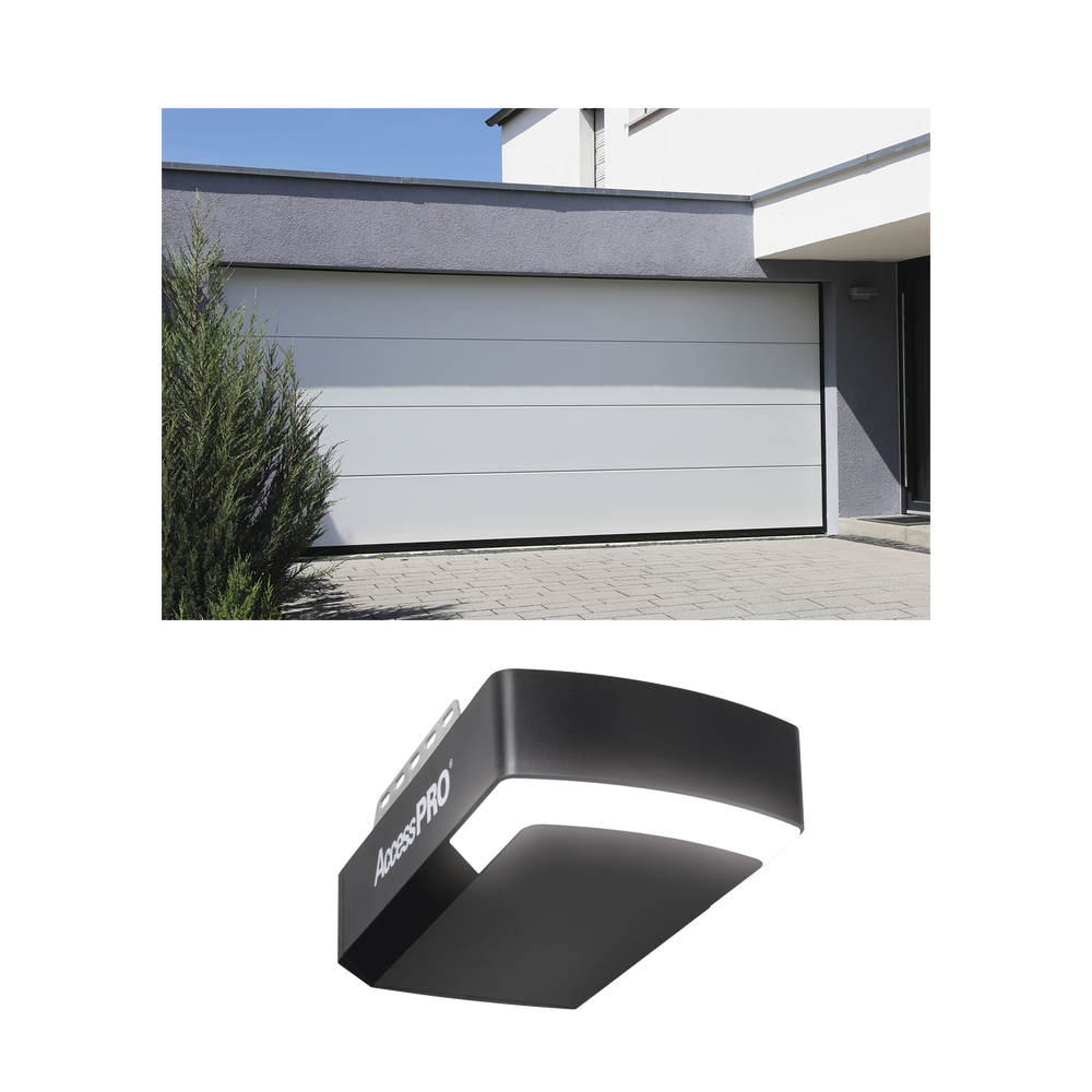 KIT COMPLETO Puerta D/ Garage 20x7 Pies / Lisa Linea Central / Color blanco / Insulada / Incluye Motor FS1000APPRT / 1/2HP / Fuerte/Silencioso/Luz LED/Motor DC .