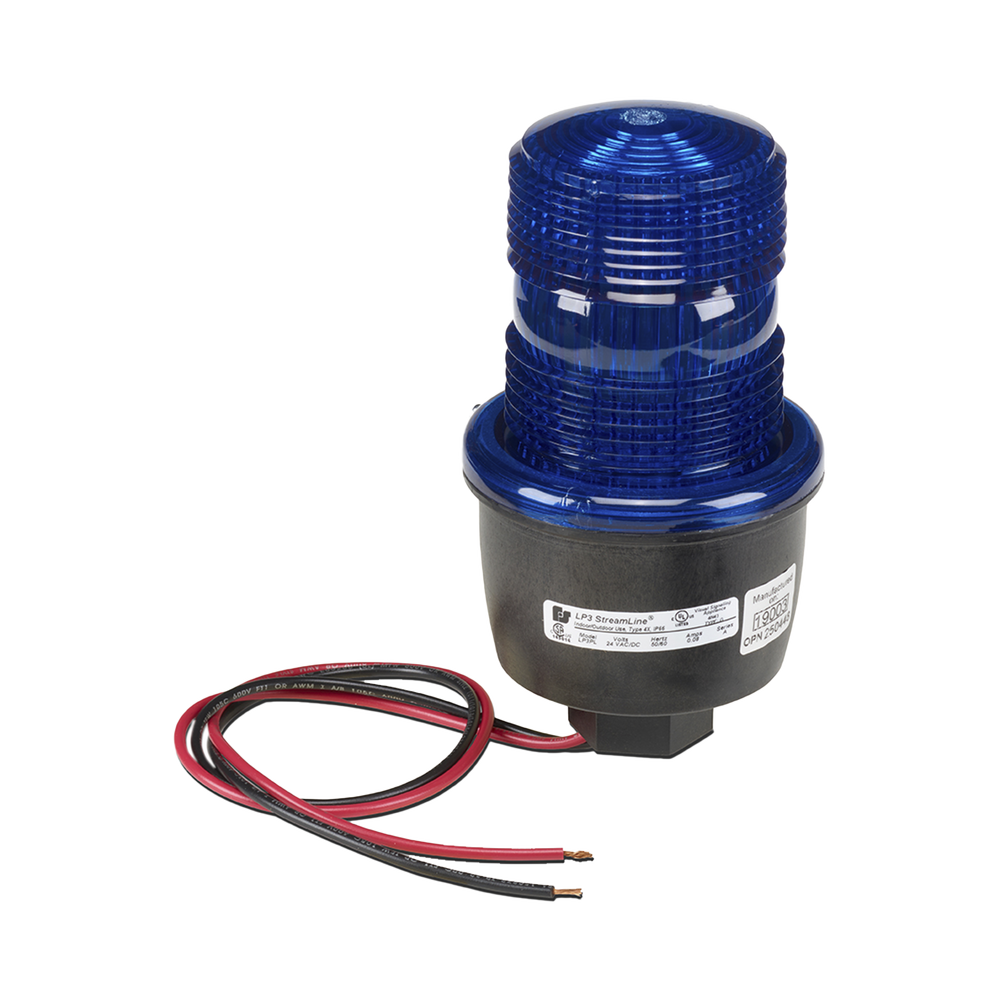 Luz de advertencia LED serie Streamline, 24 Vcd, montaje en tubo, azul